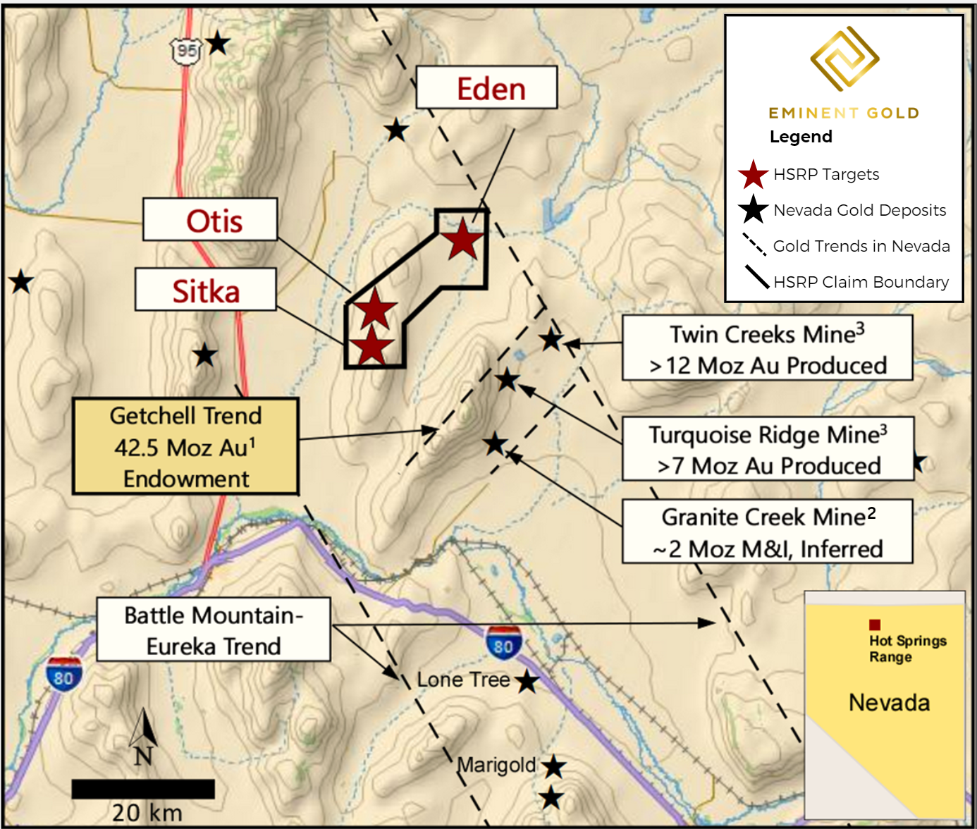 Fig 2.  Location of Hot Springs Range Project Otis target