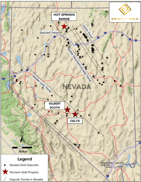 Fig 1. Location of Hot Springs Range Project (“HSRP”) in Nevada